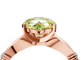 Rose gold Fancy Yellow Heart  Solitaire Diamond Twisted Band with Four-Prong Setting_51