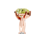 Rose gold Fancy Yellow Heart  Solitaire Diamond Twisted Band with Four-Prong Setting_52