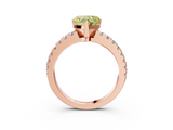 Rose gold Fancy Yellow Heart  Solitaire Diamond with Pavé Band and Four-Prong Setting_49