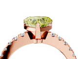 Rose gold Fancy Yellow Heart  Solitaire Diamond with Pavé Band and Four-Prong Setting_50
