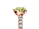 Rose gold Fancy Yellow Heart  Solitaire Diamond with Pavé Band and Four-Prong Setting_51