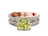 Rose gold Fancy Yellow Heart  Solitaire Diamond with Pave and Channel Set Band_56