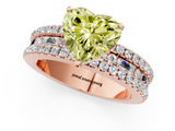 Rose gold Fancy Yellow Heart  Solitaire Diamond with Pave and Channel Set Band_57