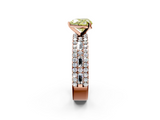 Rose gold Fancy Yellow Heart  Solitaire Diamond with Pave and Channel Set Band_58