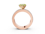 Rose gold Fancy Yellow Heart  Solitaire Diamond with Pave and Channel Set Band_59