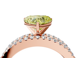 Rose gold Fancy Yellow Heart  Solitaire Diamond with Pave and Channel Set Band_60