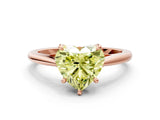 Rose gold Fancy Yellow Heart  Solitaire Engagement Ring with Four-Prong Setting and Classic Band 1
