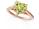 Rose gold Fancy Yellow Heart  Solitaire Engagement Ring with Four-Prong Setting and Classic Band 2