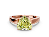 Rose gold Fancy Yellow Heart  Solitaire Engagement Ring with Four-Prong Setting and Tapered Band_3