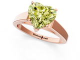 Rose gold Fancy Yellow Heart  Solitaire Engagement Ring with Four-Prong Setting and Tapered Band_4