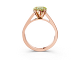 Rose gold Fancy Yellow Heart  Solitaire Engagement Ring with Four-Prong Setting and Tapered Band_6