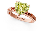 Rose gold Fancy Yellow Heart  Solitaire Engagement Ring with Scrollwork Band and Four-Prong Setting_131