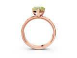 Rose gold Fancy Yellow Heart  Solitaire Engagement Ring with Scrollwork Band and Four-Prong Setting_133