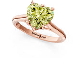 Rose gold Fancy Yellow Heart  Solitaire Engagement Ring with Six-Prong Setting and Classic Band 1