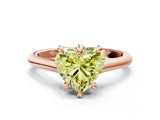 Rose gold Fancy Yellow Heart  Solitaire Engagement Ring with Six-Prong Setting and Classic Band