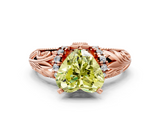 Rose gold Fancy Yellow Heart  Solitaire Filigree Engagement Ring with Halo and Prong Setting_46