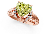 Rose gold Fancy Yellow Heart  Solitaire Filigree Engagement Ring with Halo and Prong Setting_47