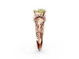 Rose gold Fancy Yellow Heart  Solitaire Filigree Engagement Ring with Halo and Prong Setting_48