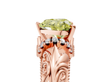 Rose gold Fancy Yellow Heart  Solitaire Filigree Engagement Ring with Halo and Prong Setting_51