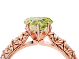 Rose gold Fancy Yellow Heart  Solitaire Floral Milgrain Engagement Ring_34