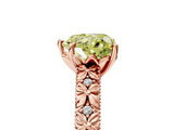 Rose gold Fancy Yellow Heart  Solitaire Floral Milgrain Engagement Ring_35