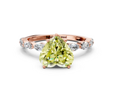 Rose gold Fancy Yellow Heart  Solitaire Marquise Side Stone Prong Setting Ring_44