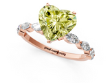 Rose gold Fancy Yellow Heart  Solitaire Marquise Side Stone Prong Setting Ring_45
