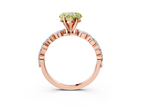 Rose gold Fancy Yellow Heart  Solitaire Marquise Side Stone Prong Setting Ring_47
