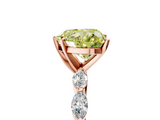 Rose gold Fancy Yellow Heart  Solitaire Marquise Side Stone Prong Setting Ring_49