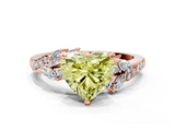 Rose gold Fancy Yellow Heart  Solitaire Marquise Twist Band with Six-Prong Setting_59