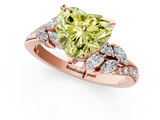 Rose gold Fancy Yellow Heart  Solitaire Marquise Twist Band with Six-Prong Setting_60
