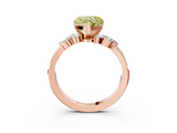 Rose gold Fancy Yellow Heart  Solitaire Marquise Twist Band with Six-Prong Setting_62