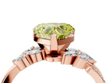Rose gold Fancy Yellow Heart  Solitaire Marquise Twist Band with Six-Prong Setting_63
