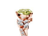 Rose gold Fancy Yellow Heart  Solitaire Marquise Twist Band with Six-Prong Setting_64