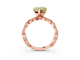 Rose gold Fancy Yellow Heart  Solitaire Milgrain Diamond Engagement Ring with Bezel and Marquise Band_158