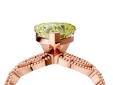 Rose gold Fancy Yellow Heart  Solitaire Milgrain Diamond Engagement Ring with Bezel and Marquise Band_159