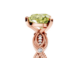 Rose gold Fancy Yellow Heart  Solitaire Milgrain Diamond Engagement Ring with Bezel and Marquise Band_160