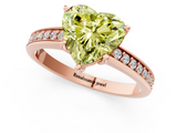 Rose gold Fancy Yellow Heart  Solitaire Pavé Band Prong Setting Ring_21