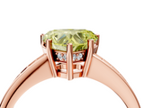 Rose gold Fancy Yellow Heart  Solitaire Pavé Band Prong Setting Ring_24