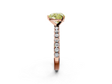 Rose gold Fancy Yellow Heart  Solitaire Pavé Band with Four-Prong Setting_157