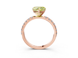 Rose gold Fancy Yellow Heart  Solitaire Pavé Band with Four-Prong Setting_158