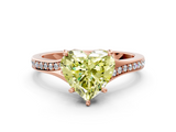 Rose gold Fancy Yellow Heart  Solitaire Pavé Band with Four-Prong Setting_28