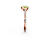 Rose gold Fancy Yellow Heart  Solitaire Pavé Band with Four-Prong Setting_30