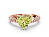 Rose gold Fancy Yellow Heart  Solitaire Pavé Diamond Engagement Ring with Four-Prong Setting_152