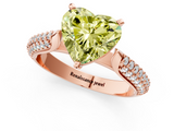 Rose gold Fancy Yellow Heart  Solitaire Pavé Diamond Engagement Ring with Four-Prong Setting_153