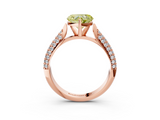 Rose gold Fancy Yellow Heart  Solitaire Pavé Diamond Engagement Ring with Four-Prong Setting_155