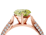 Rose gold Fancy Yellow Heart  Solitaire Pavé Diamond Engagement Ring with Four-Prong Setting_156