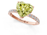 Rose gold Fancy Yellow Heart  Solitaire Pavé Diamond Engagement Ring with Four-Prong Setting_26