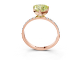 Rose gold Fancy Yellow Heart  Solitaire Pavé Diamond Engagement Ring with Four-Prong Setting_28