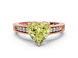 Rose gold Fancy Yellow Heart  Solitaire Pavé Diamond Milgrain Engagement Ring with Four-Prong Setting_3